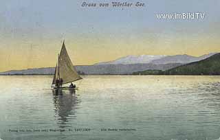 Segelpartie am Wörthersee - Oesterreich - alte historische Fotos Ansichten Bilder Aufnahmen Ansichtskarten 