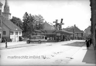 Villach, Busbahnhof am Hans  Gasserplatz - alte historische Fotos Ansichten Bilder Aufnahmen Ansichtskarten 