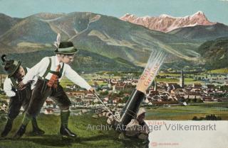Villach, Grusskarte - alte historische Fotos Ansichten Bilder Aufnahmen Ansichtskarten 