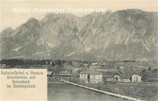 Arnoldstein, Bahnhof mit Bahnhofhotel - Europa - alte historische Fotos Ansichten Bilder Aufnahmen Ansichtskarten 