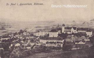 St. Paul im Lavanttal, Ortsansicht mit Stift - alte historische Fotos Ansichten Bilder Aufnahmen Ansichtskarten 