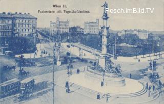 Wien, Praterstern mit Thegethofdenkmal - Oesterreich - alte historische Fotos Ansichten Bilder Aufnahmen Ansichtskarten 