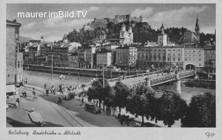 Salzburg Staatsbrücke u. Altstadt - alte historische Fotos Ansichten Bilder Aufnahmen Ansichtskarten 