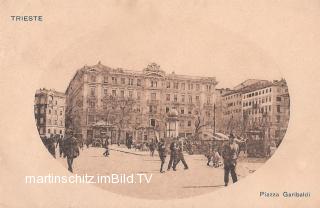 Triest, Piazza Garibaldi - alte historische Fotos Ansichten Bilder Aufnahmen Ansichtskarten 