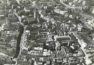 Über der Villacher Innenstadt - Villach(Stadt) - alte historische Fotos Ansichten Bilder Aufnahmen Ansichtskarten 