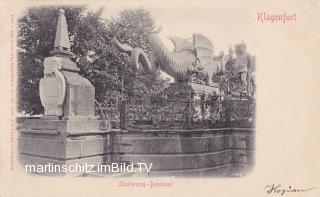 Lindwurm Denkmal - Klagenfurt am Wörthersee - alte historische Fotos Ansichten Bilder Aufnahmen Ansichtskarten 