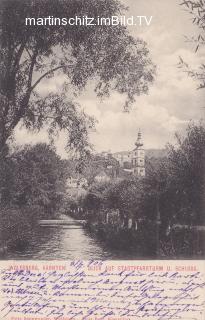 Wolfsberg Blick auf die Stadtpfarrkirche - Kärnten - alte historische Fotos Ansichten Bilder Aufnahmen Ansichtskarten 