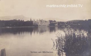 Velden, Schlosshotel mit Strand - Kärnten - alte historische Fotos Ansichten Bilder Aufnahmen Ansichtskarten 