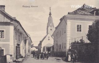 Bleiberg Ortsansicht mit Kirche - Europa - alte historische Fotos Ansichten Bilder Aufnahmen Ansichtskarten 