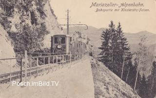 Mariazeller Alpenbahn mit Klostersitz Felsen - Europa - alte historische Fotos Ansichten Bilder Aufnahmen Ansichtskarten 