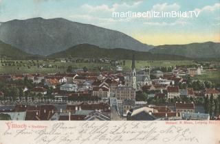 Blick vom Stadtpfarrturm zur Nikolaikirche - Villach-Innere Stadt - alte historische Fotos Ansichten Bilder Aufnahmen Ansichtskarten 