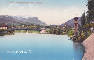 Villach, Eisenbahnbrücke mit Dobratsch - Villach-Innere Stadt - alte historische Fotos Ansichten Bilder Aufnahmen Ansichtskarten 