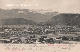 Panoramaansicht auf Villach und den Mangart - alte historische Fotos Ansichten Bilder Aufnahmen Ansichtskarten 