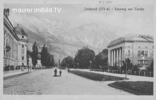 Innsbruck - Rennweg und Theater - alte historische Fotos Ansichten Bilder Aufnahmen Ansichtskarten 