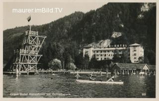 Grandhotel Annenheim mit Sprungturm - Villach - alte historische Fotos Ansichten Bilder Aufnahmen Ansichtskarten 