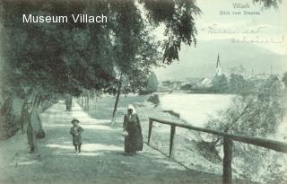 Promenadenweg nach Perau - Villach-Innere Stadt - alte historische Fotos Ansichten Bilder Aufnahmen Ansichtskarten 