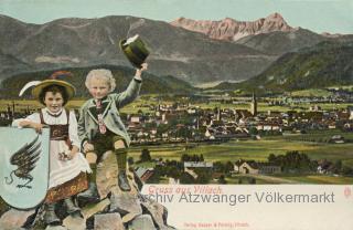 Villach, Grusskarte - Villach(Stadt) - alte historische Fotos Ansichten Bilder Aufnahmen Ansichtskarten 