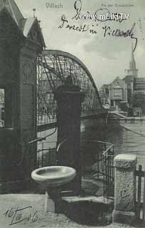 Villach - Draubrücke mit Brunnen - alte historische Fotos Ansichten Bilder Aufnahmen Ansichtskarten 