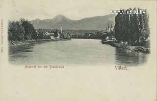 Aussicht von der Draubrücke - Villach(Stadt) - alte historische Fotos Ansichten Bilder Aufnahmen Ansichtskarten 