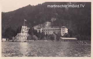 St. Andrä, Grandhotel mit Sprungturm - Villach(Stadt) - alte historische Fotos Ansichten Bilder Aufnahmen Ansichtskarten 