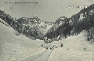 Alte Kirche St. Leonhard mit Loibl - Kärnten - alte historische Fotos Ansichten Bilder Aufnahmen Ansichtskarten 