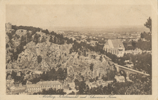 Mödling mit Schwarzer Turm - Mödling - alte historische Fotos Ansichten Bilder Aufnahmen Ansichtskarten 