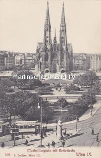 Wien, Maximilianplatz mit Votivkirche - Wien - alte historische Fotos Ansichten Bilder Aufnahmen Ansichtskarten 
