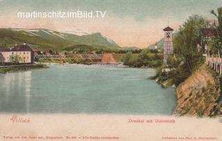 Villach mit Draukai, Eisenbahnbrücke und Dobratsch - alte historische Fotos Ansichten Bilder Aufnahmen Ansichtskarten 