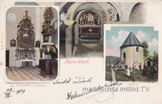 Maria Wörth, Kreuzaltar, Kanzel, Krypta und Karner - Klagenfurt Land - alte historische Fotos Ansichten Bilder Aufnahmen Ansichtskarten 