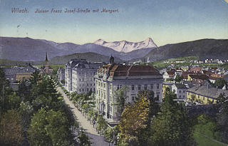 Schulstrasse mit  Bundesbahndirektion - Villach-Innere Stadt - alte historische Fotos Ansichten Bilder Aufnahmen Ansichtskarten 