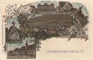 5 Bild  Litho Karte - Marburg an der Drau  - Marburg an der Drau / Maribor - alte historische Fotos Ansichten Bilder Aufnahmen Ansichtskarten 
