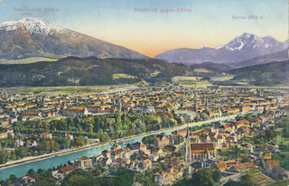 Innsbruck gegen Süden - alte historische Fotos Ansichten Bilder Aufnahmen Ansichtskarten 