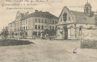 Gänserndorf - Bürgerschule - alte historische Fotos Ansichten Bilder Aufnahmen Ansichtskarten 