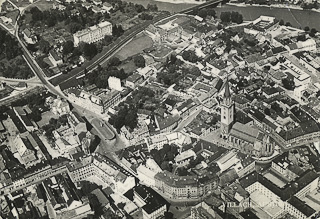 Luftbild Villacher Innenstadt - alte historische Fotos Ansichten Bilder Aufnahmen Ansichtskarten 