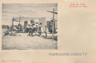 Grado, Strandleben - Görz - alte historische Fotos Ansichten Bilder Aufnahmen Ansichtskarten 