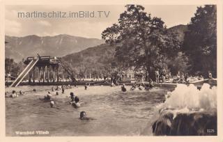 Warmbad Villach, Freibad - Villach-Warmbad-Judendorf - alte historische Fotos Ansichten Bilder Aufnahmen Ansichtskarten 