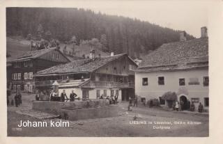 Liesing im Lesachtal, Dorfplatz - Oesterreich - alte historische Fotos Ansichten Bilder Aufnahmen Ansichtskarten 