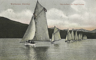 Gala Auffahrt der Seegelyachten - Oesterreich - alte historische Fotos Ansichten Bilder Aufnahmen Ansichtskarten 