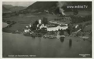 Luftbildaufnahnahme von Ossiach - Oesterreich - alte historische Fotos Ansichten Bilder Aufnahmen Ansichtskarten 