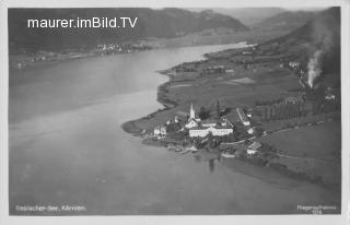 Luftbildaufnahme von Ossiach - Oesterreich - alte historische Fotos Ansichten Bilder Aufnahmen Ansichtskarten 