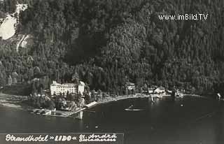 Luftaufnahme St. Andrä LIDO - Villach(Stadt) - alte historische Fotos Ansichten Bilder Aufnahmen Ansichtskarten 