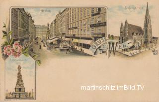 3 Bild Litho Karte - Wien - Wien,Innere Stadt - alte historische Fotos Ansichten Bilder Aufnahmen Ansichtskarten 