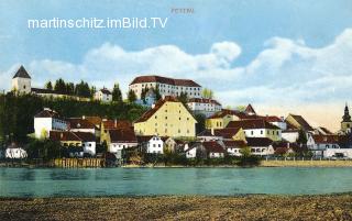Pettau, Ortsansicht mit Schlossberg  - Europa - alte historische Fotos Ansichten Bilder Aufnahmen Ansichtskarten 