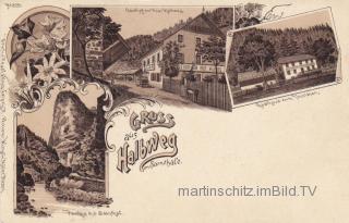 3 Bild Litho Karte - Halbweg im Sarnthale - Europa - alte historische Fotos Ansichten Bilder Aufnahmen Ansichtskarten 