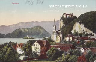 Veldes, Kirche und Burg - Veldes (Bleda) / Bled - alte historische Fotos Ansichten Bilder Aufnahmen Ansichtskarten 