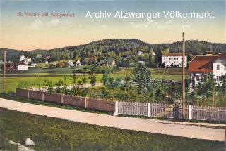 Klagenfurt St. Martin, Ortsansicht mit Kirche - Europa - alte historische Fotos Ansichten Bilder Aufnahmen Ansichtskarten 