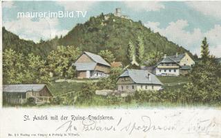 St. Andrä mit Burgruine Landskron - Europa - alte historische Fotos Ansichten Bilder Aufnahmen Ansichtskarten 