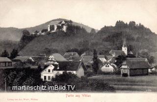 Wöllan, Ortsansicht mit Burg - Europa - alte historische Fotos Ansichten Bilder Aufnahmen Ansichtskarten 