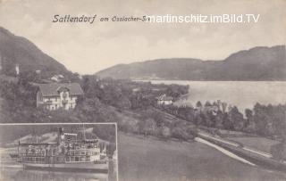 Sattendorf mit Ossiachersee Schiff   - Europa - alte historische Fotos Ansichten Bilder Aufnahmen Ansichtskarten 