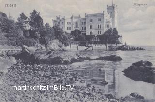 Trieste, Schloß Miramar - Europa - alte historische Fotos Ansichten Bilder Aufnahmen Ansichtskarten 